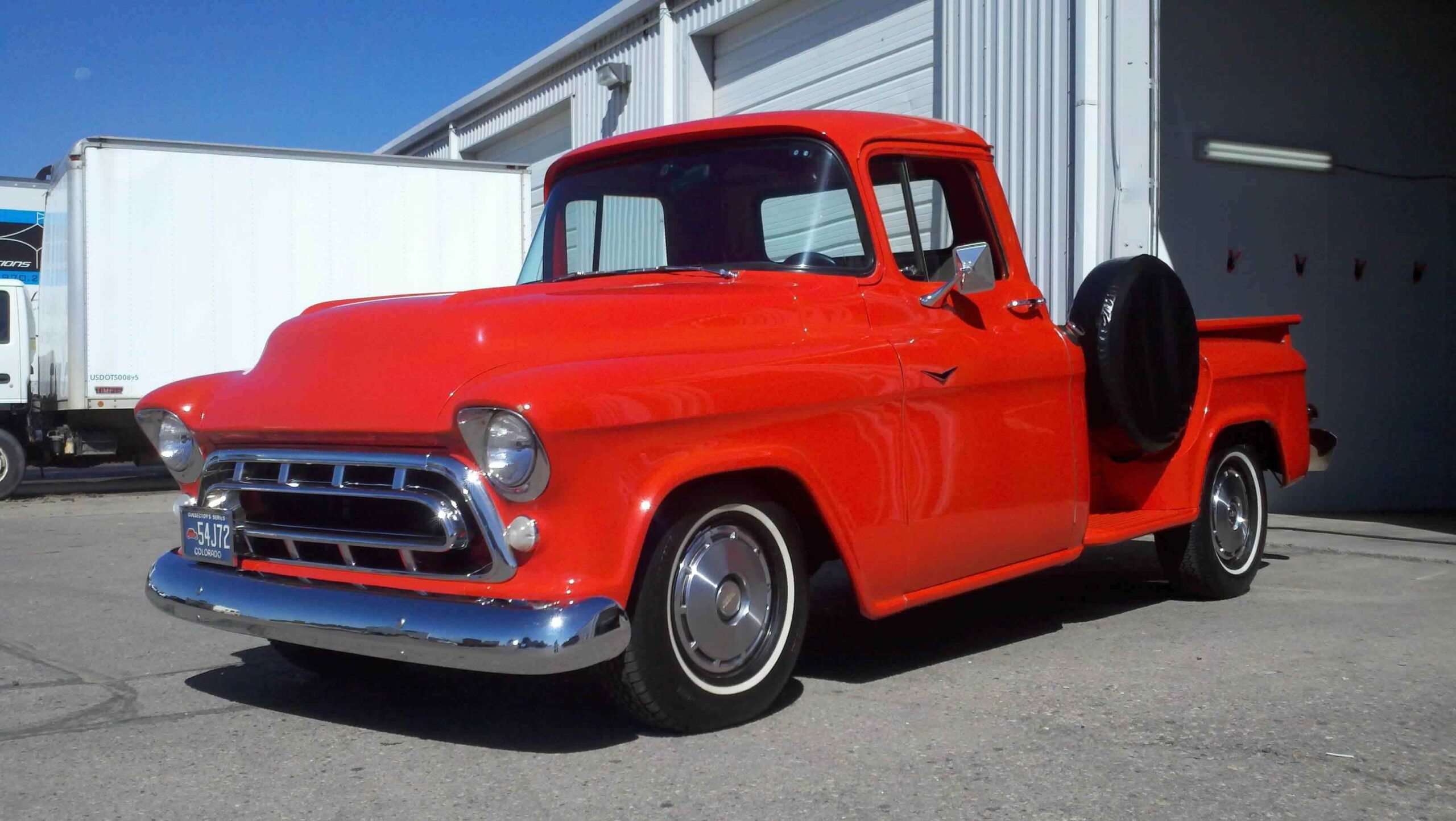 Classic red pickup truck
