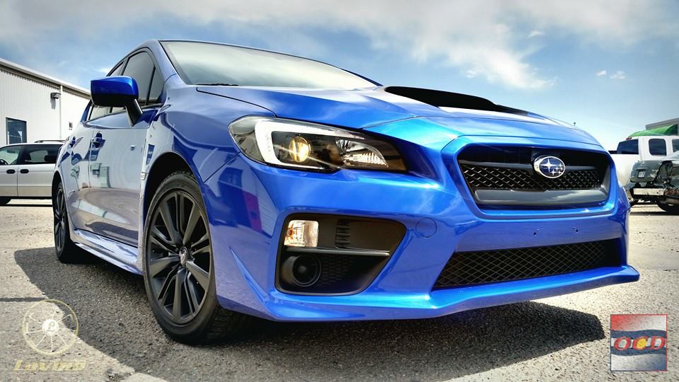Shiny blue Subaru